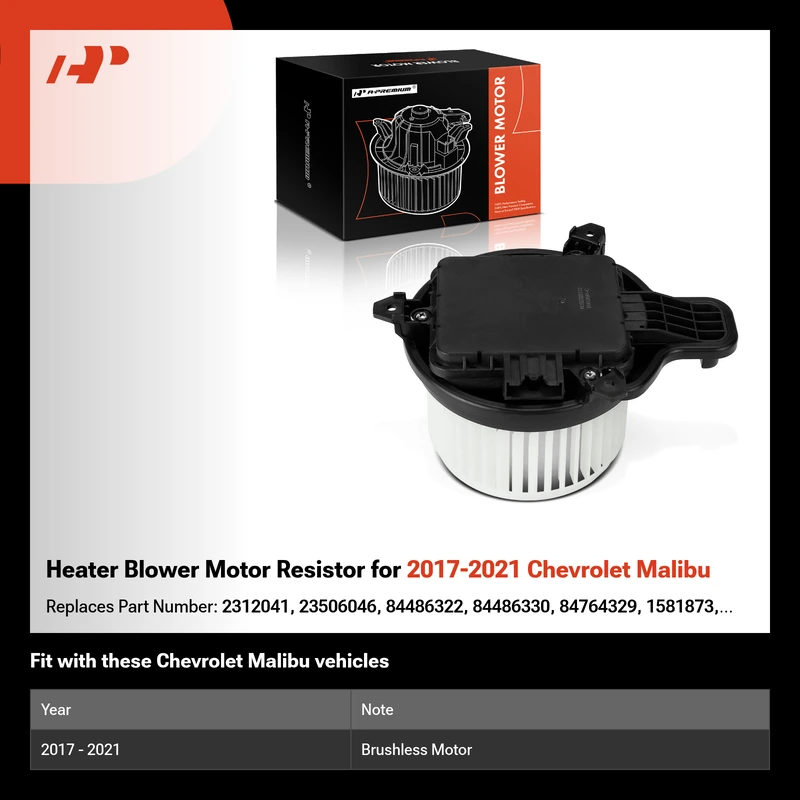 Heater Blower Motor Resistor for 2017-2021 Chevrolet Malibu