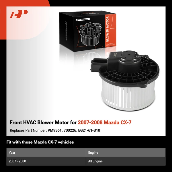 Front HVAC Blower Motor for 2007-2008 Mazda CX-7