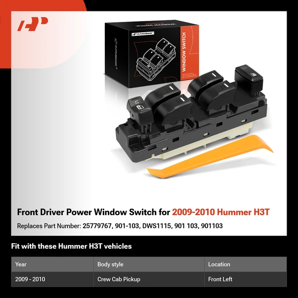 Front Driver Power Window Switch for 2009-2010 Hummer H3T