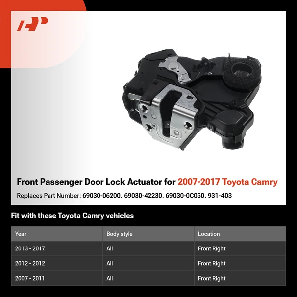 Front Passenger Door Lock Actuator for 2007-2017 Toyota Camry