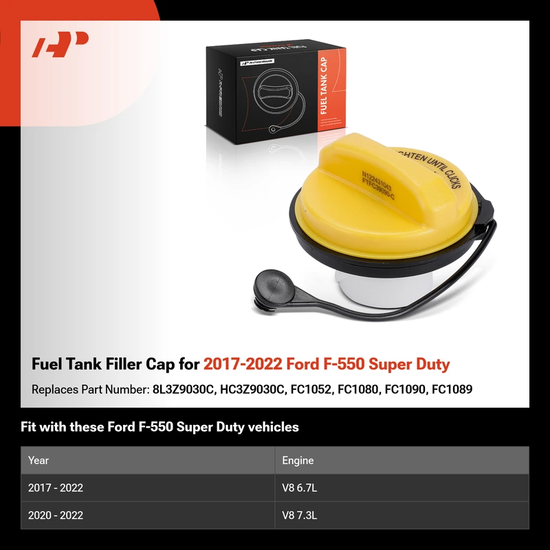 Fuel Tank Filler Cap for 2017-2022 Ford F-550 Super Duty