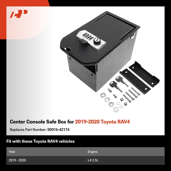 Center Console Safe Box for 2019-2020 Toyota RAV4