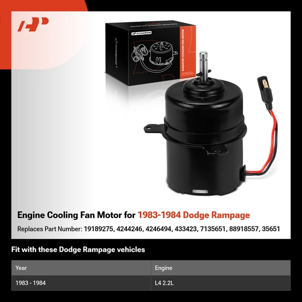 Engine Cooling Fan Motor for 1983-1984 Dodge Rampage