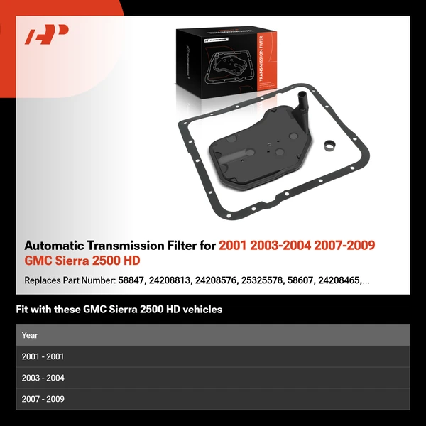Automatic Transmission Filter for 2001 2003-2004 2007-2009 GMC Sierra 2500 HD