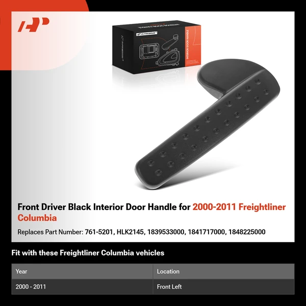 Front Driver Black Interior Door Handle for 2000-2011 Freightliner Columbia