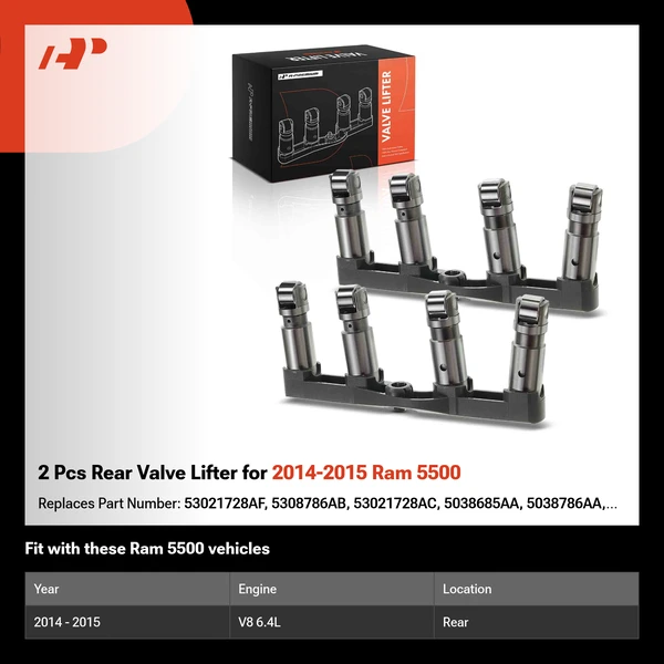 2 Pcs Rear Valve Lifter for 2014-2015 Ram 5500