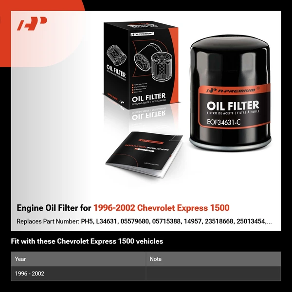 Engine Oil Filter for 1996-2002 Chevrolet Express 1500