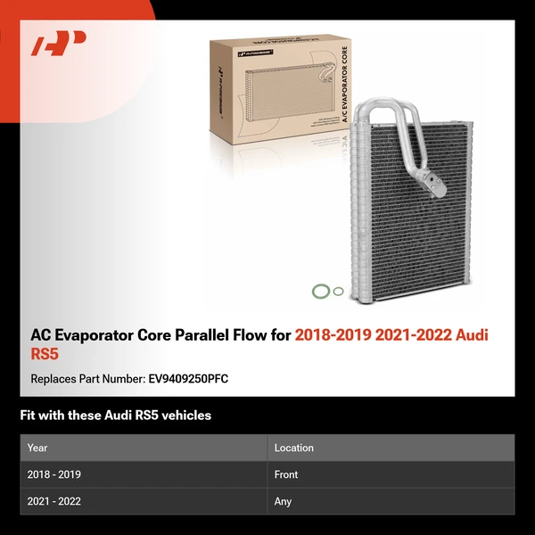 AC Evaporator Core Parallel Flow for 2018-2019 2021-2022 Audi RS5