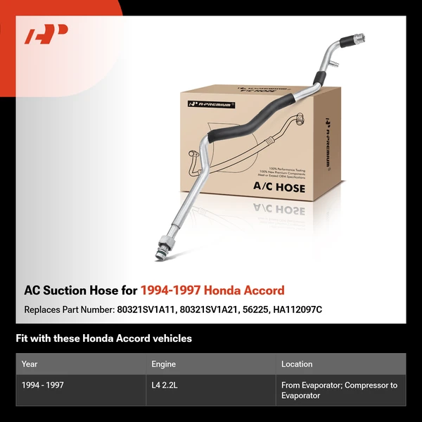 AC Suction Hose for 1994-1997 Honda Accord