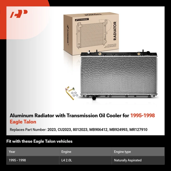 Aluminum Radiator with Transmission Oil Cooler for 1995-1998 Eagle Talon