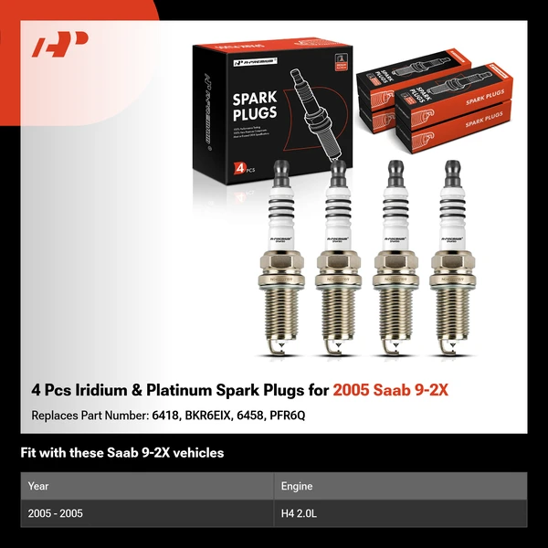 4 Pcs Iridium & Platinum Spark Plugs for 2005 Saab 9-2X