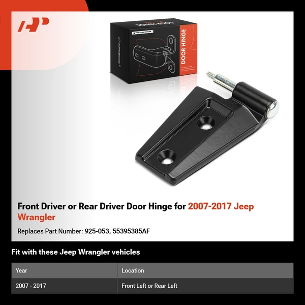Front Driver or Rear Driver Door Hinge for 2007-2017 Jeep Wrangler