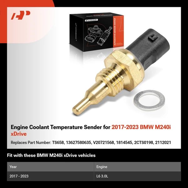 Engine Coolant Temperature Sender for 2017-2023 BMW M240i xDrive