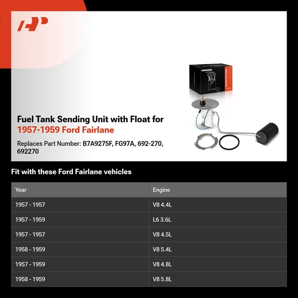 Fuel Tank Sending Unit with Float for 1957-1959 Ford Fairlane