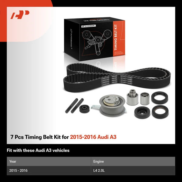 7 Pcs Timing Belt Kit for 2015-2016 Audi A3