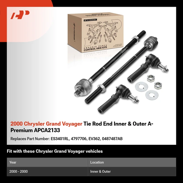 2000 Chrysler Grand Voyager Tie Rod End Inner & Outer A-Premium APCA2133
