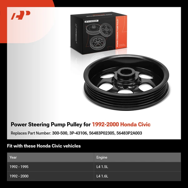Power Steering Pump Pulley for 1992-2000 Honda Civic