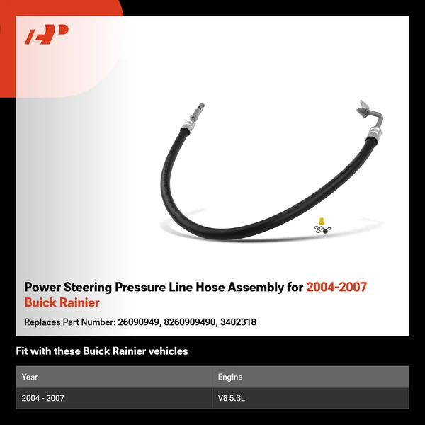Power Steering Pressure Line Hose Assembly for 2004-2007 Buick Rainier