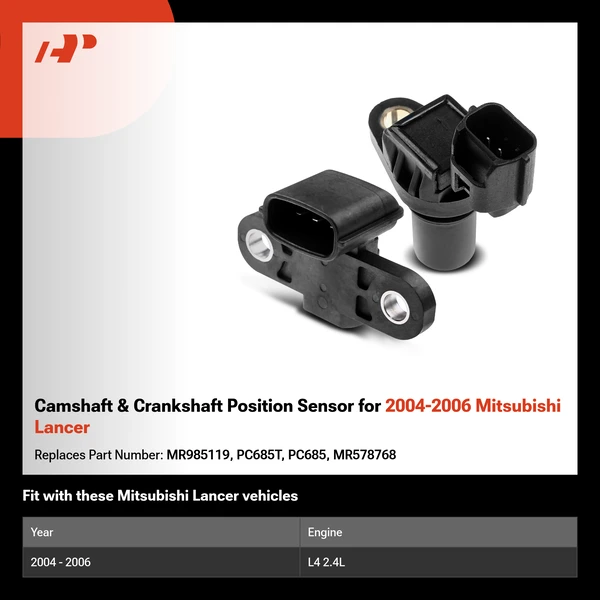 Camshaft & Crankshaft Position Sensor for 2004-2006 Mitsubishi Lancer