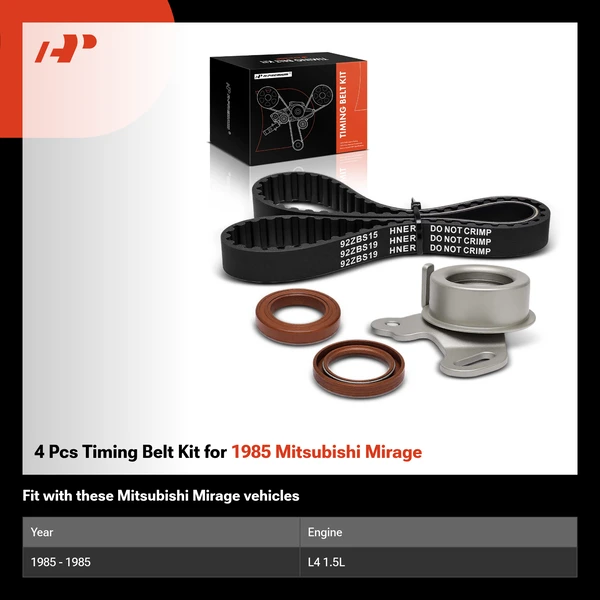 4 Pcs Timing Belt Kit for 1985 Mitsubishi Mirage