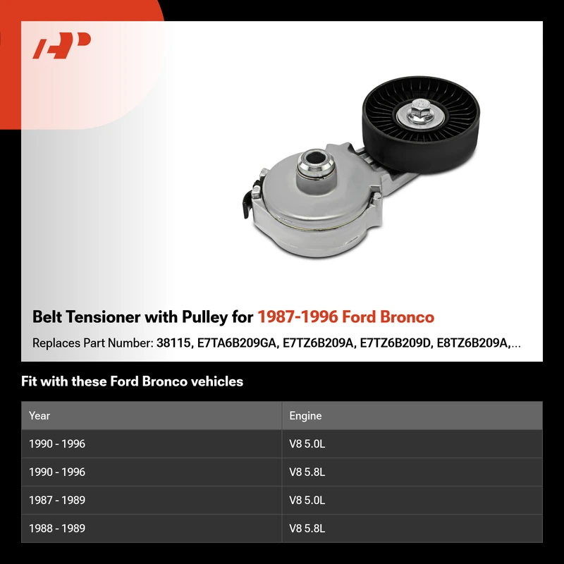 Belt Tensioner with Pulley for 1987-1996 Ford Bronco