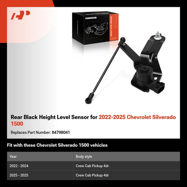Rear Black Height Level Sensor for 2022-2025 Chevrolet Silverado 1500