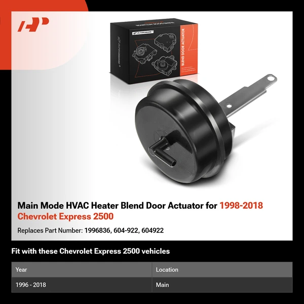 Main Mode HVAC Heater Blend Door Actuator for 1998-2018 Chevrolet Express 2500