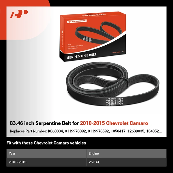 83.46 inch Serpentine Belt for 2010-2015 Chevrolet Camaro