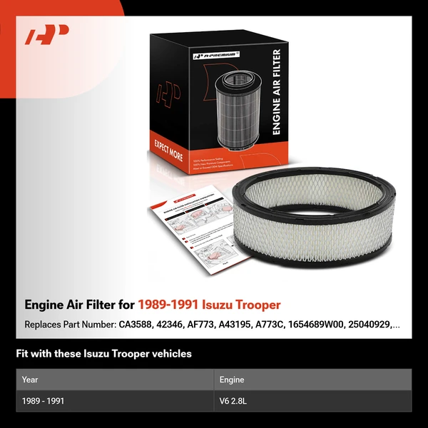 Engine Air Filter for 1989-1991 Isuzu Trooper