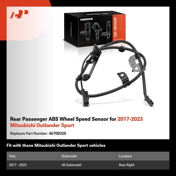 Rear Passenger ABS Wheel Speed Sensor for 2017-2023 Mitsubishi Outlander Sport