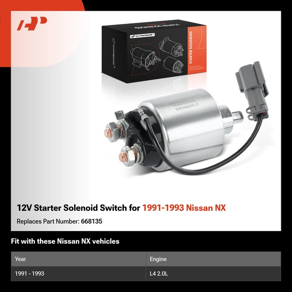 12V Starter Solenoid Switch for 1991-1993 Nissan NX