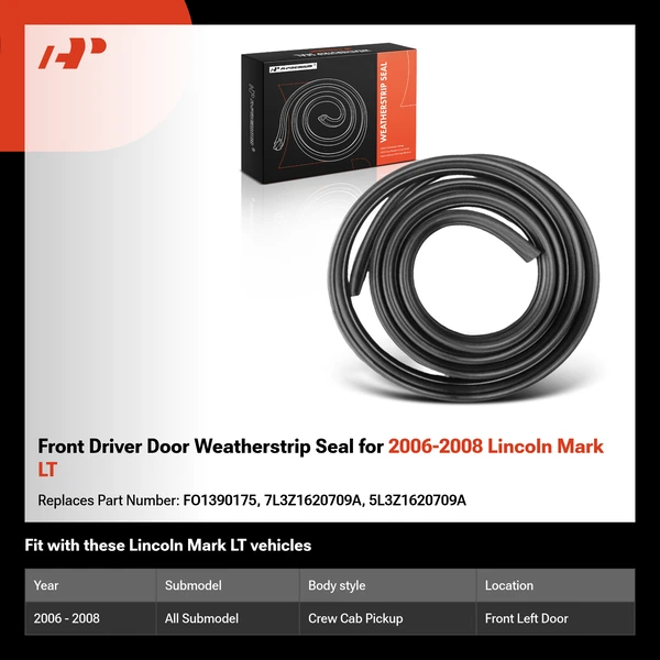Front Driver Door Weatherstrip Seal for 2006-2008 Lincoln Mark LT