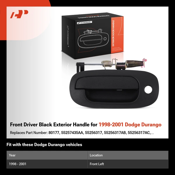 Front Driver Black Exterior Handle for 1998-2001 Dodge Durango