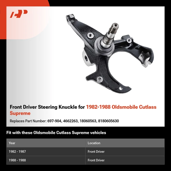 Front Driver Steering Knuckle for 1982-1988 Oldsmobile Cutlass Supreme