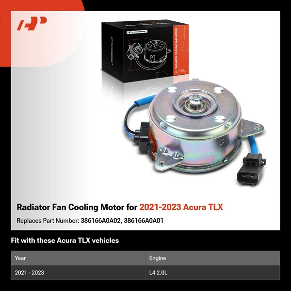 Radiator Fan Cooling Motor for 2021-2023 Acura TLX