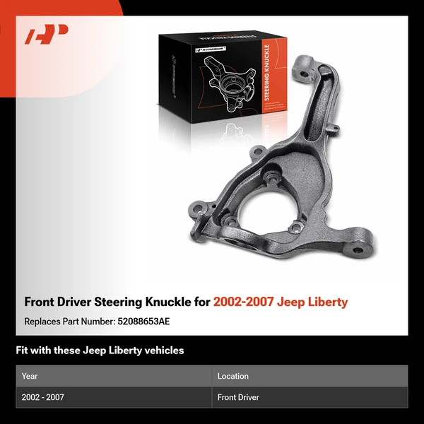Front Driver Steering Knuckle for 2002-2007 Jeep Liberty