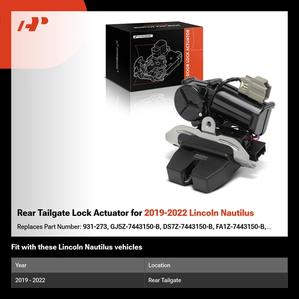 Rear Tailgate Lock Actuator for 2019-2022 Lincoln Nautilus