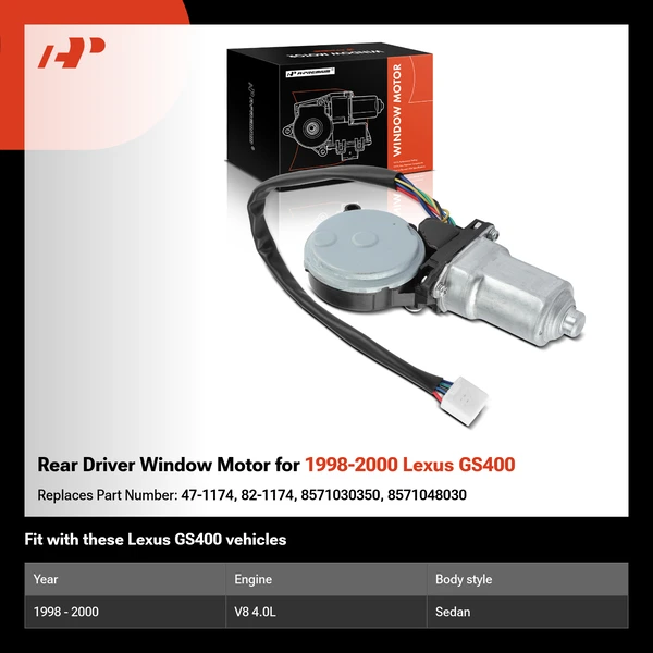 Rear Driver Window Motor for 1998-2000 Lexus GS400