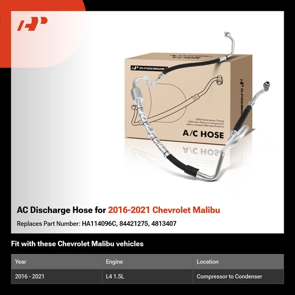 AC Discharge Hose for 2016-2021 Chevrolet Malibu