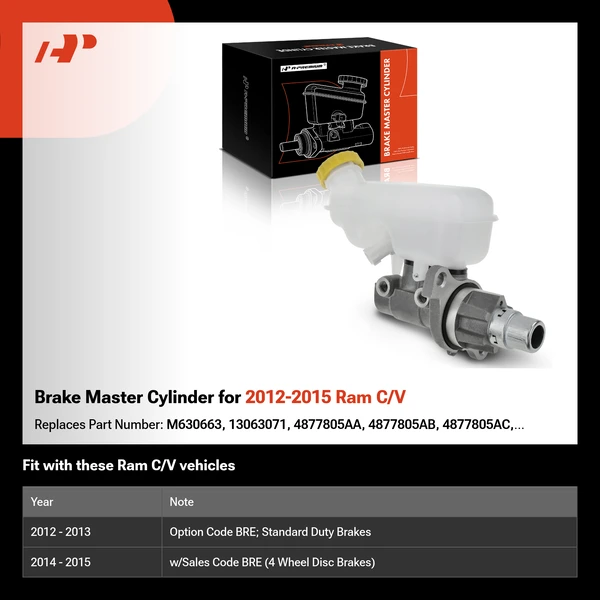 Brake Master Cylinder for 2012-2015 Ram C/V