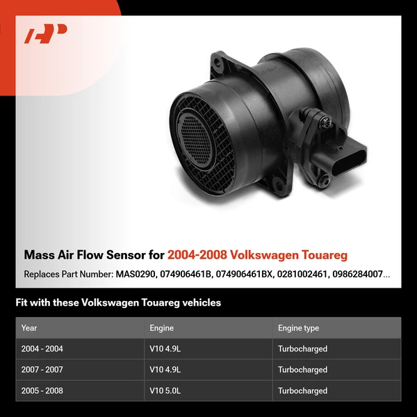 Mass Air Flow Sensor for 2004-2008 Volkswagen Touareg