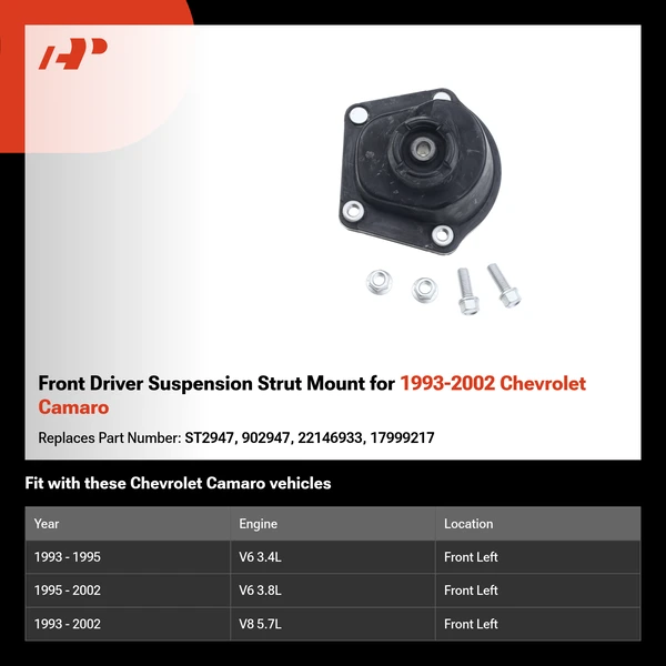 Front Driver Suspension Strut Mount for 1993-2002 Chevrolet Camaro