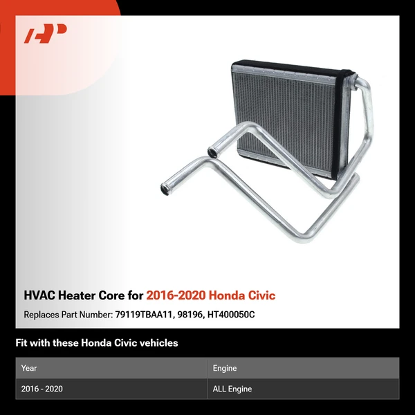HVAC Heater Core for 2016-2020 Honda Civic