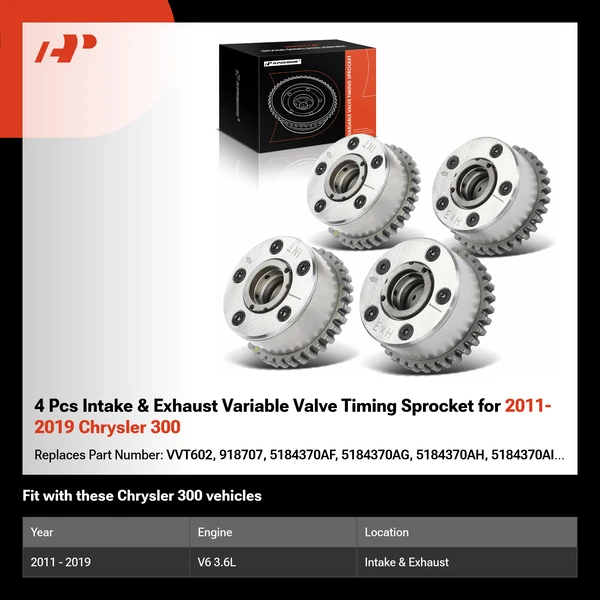 4 Pcs Intake & Exhaust Variable Valve Timing Sprocket for 2011-2019 Chrysler 300