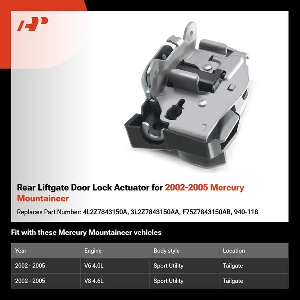 Rear Liftgate Door Lock Actuator for 2002-2005 Mercury Mountaineer