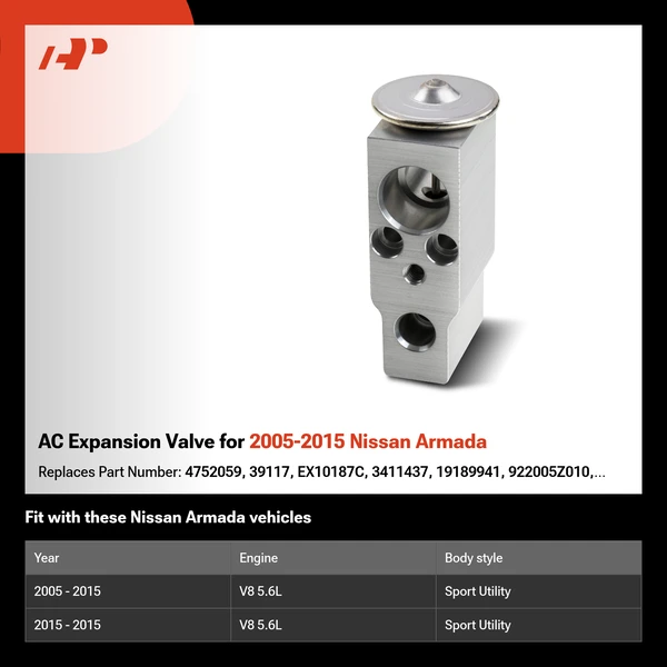 AC Expansion Valve for 2005-2015 Nissan Armada