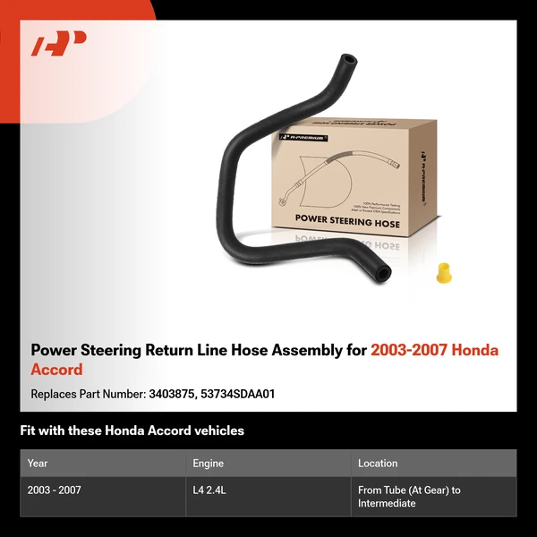Power Steering Return Line Hose Assembly for 2003-2007 Honda Accord
