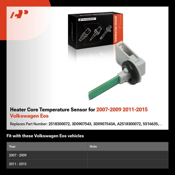 Heater Core Temperature Sensor for 2007-2009 2011-2015 Volkswagen Eos