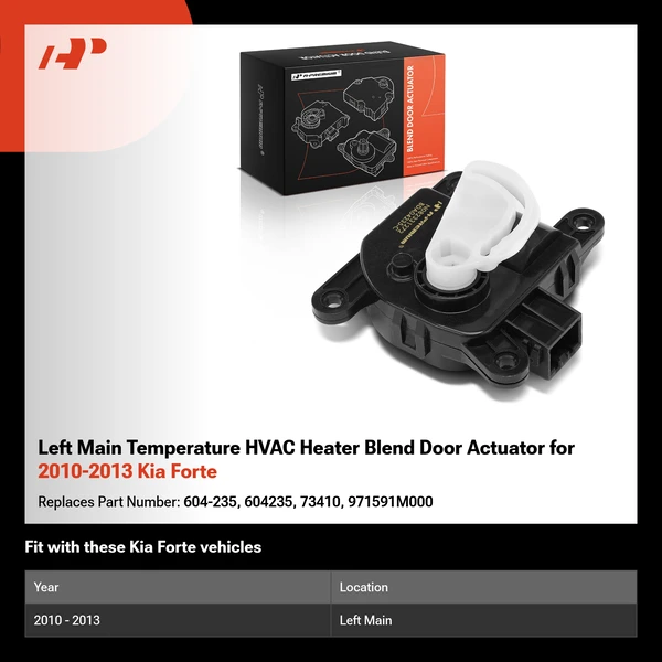 Left Main Temperature HVAC Heater Blend Door Actuator for 2010-2013 Kia Forte
