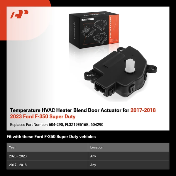 Temperature HVAC Heater Blend Door Actuator for 2017-2018 2023 Ford F-350 Super Duty